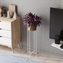 Aberto Design Maceta Decorativa GED-025-C Blanco y Dorado